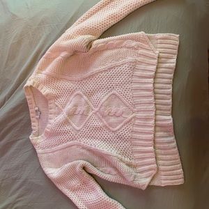 white cropped sweater